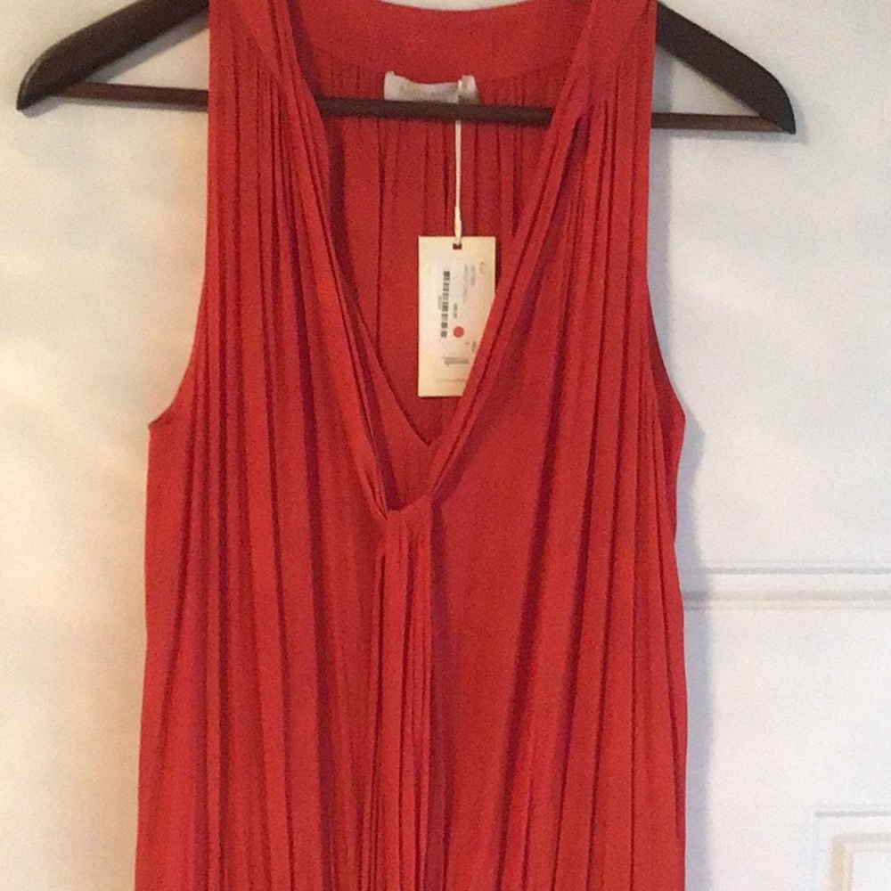 Red Ramy Brook dress with long ties at the dress size small